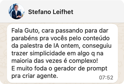 feedback recebido após palestra